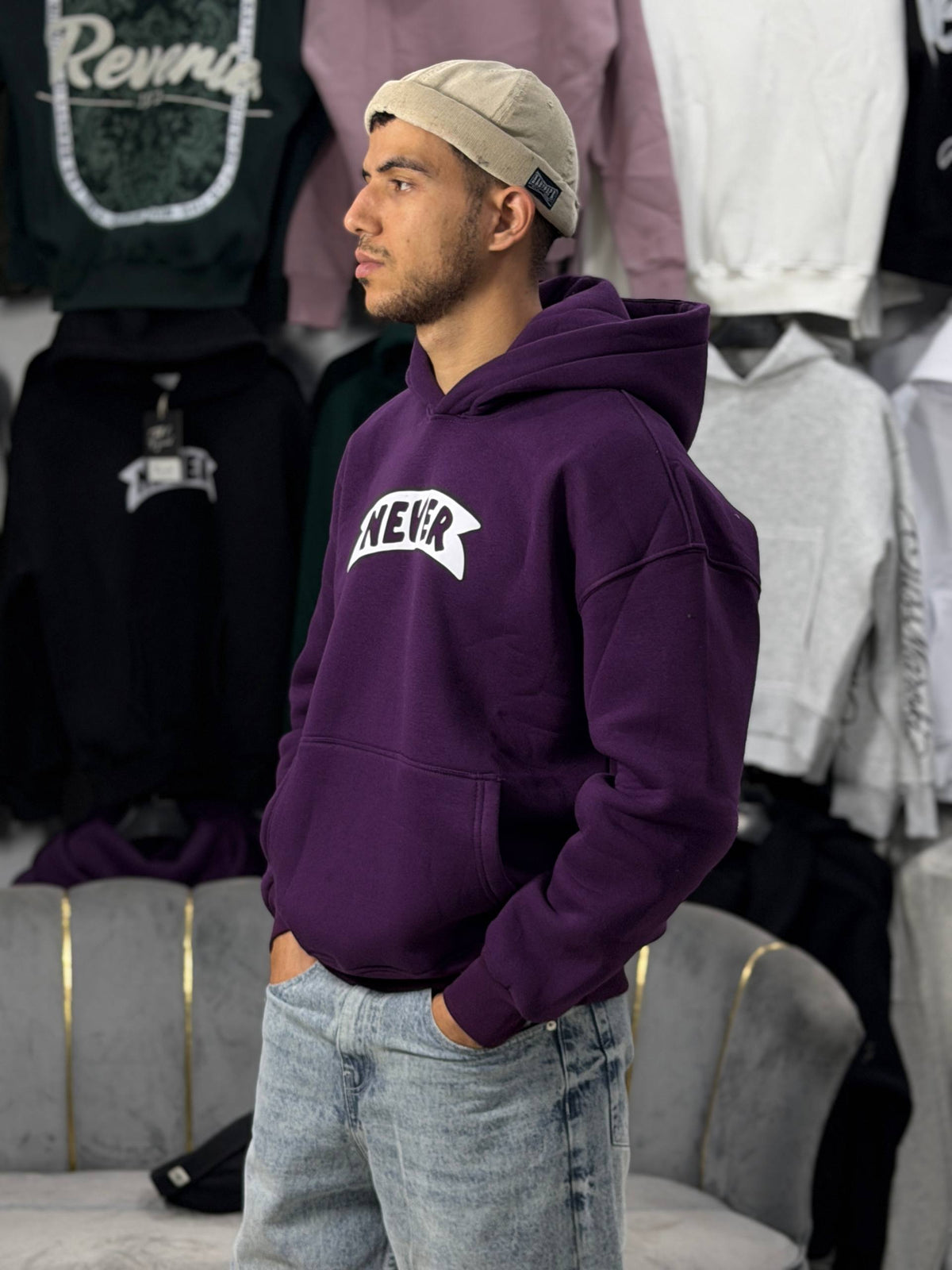 HOODIE NEVER SCP - MAUVE