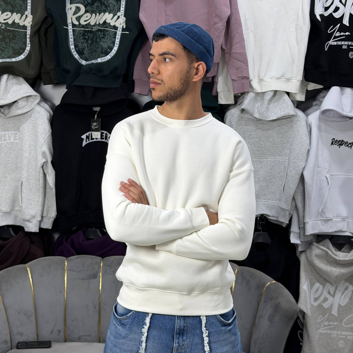 OVERSIZED SWEATSHIRT - WHITE