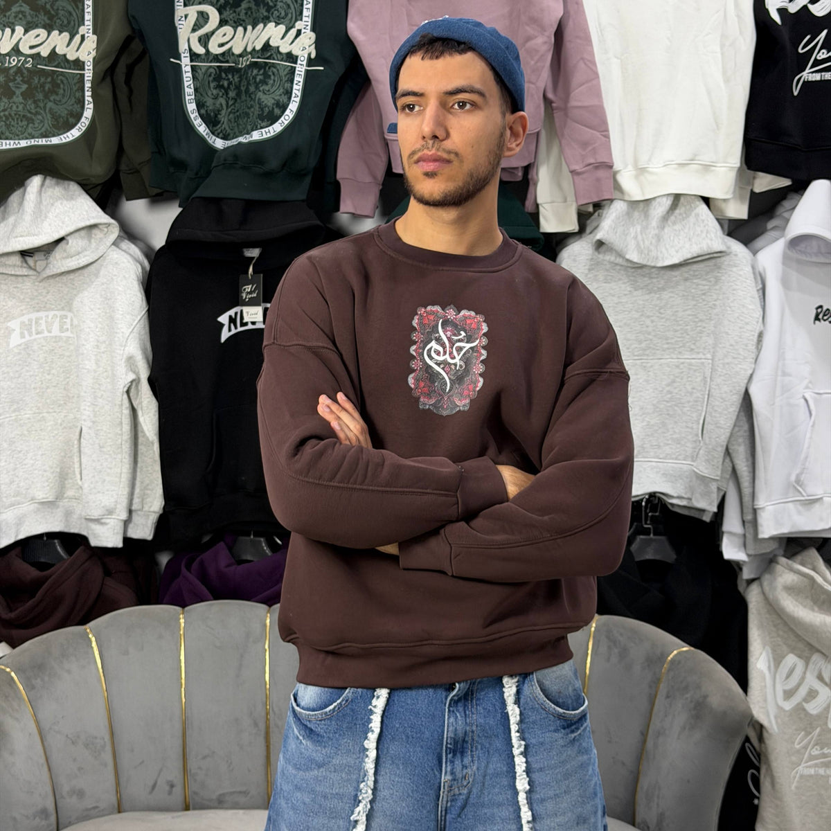 7OLM — SWEATSHIRT BROWN