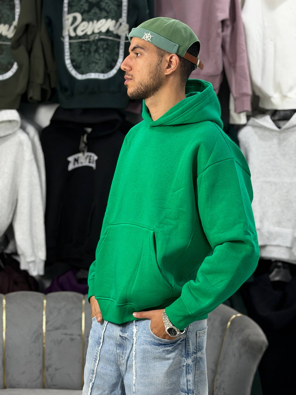 OVERSIZED BASIC HOODIE – BRIGHT GREEN