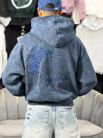 REBEL ZIPPER HOODIE - BLUE