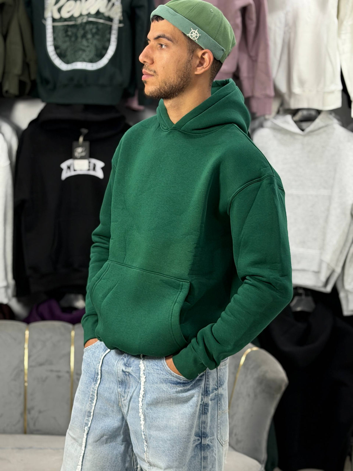 OVERSIZED BASIC HOODIE – GREEN