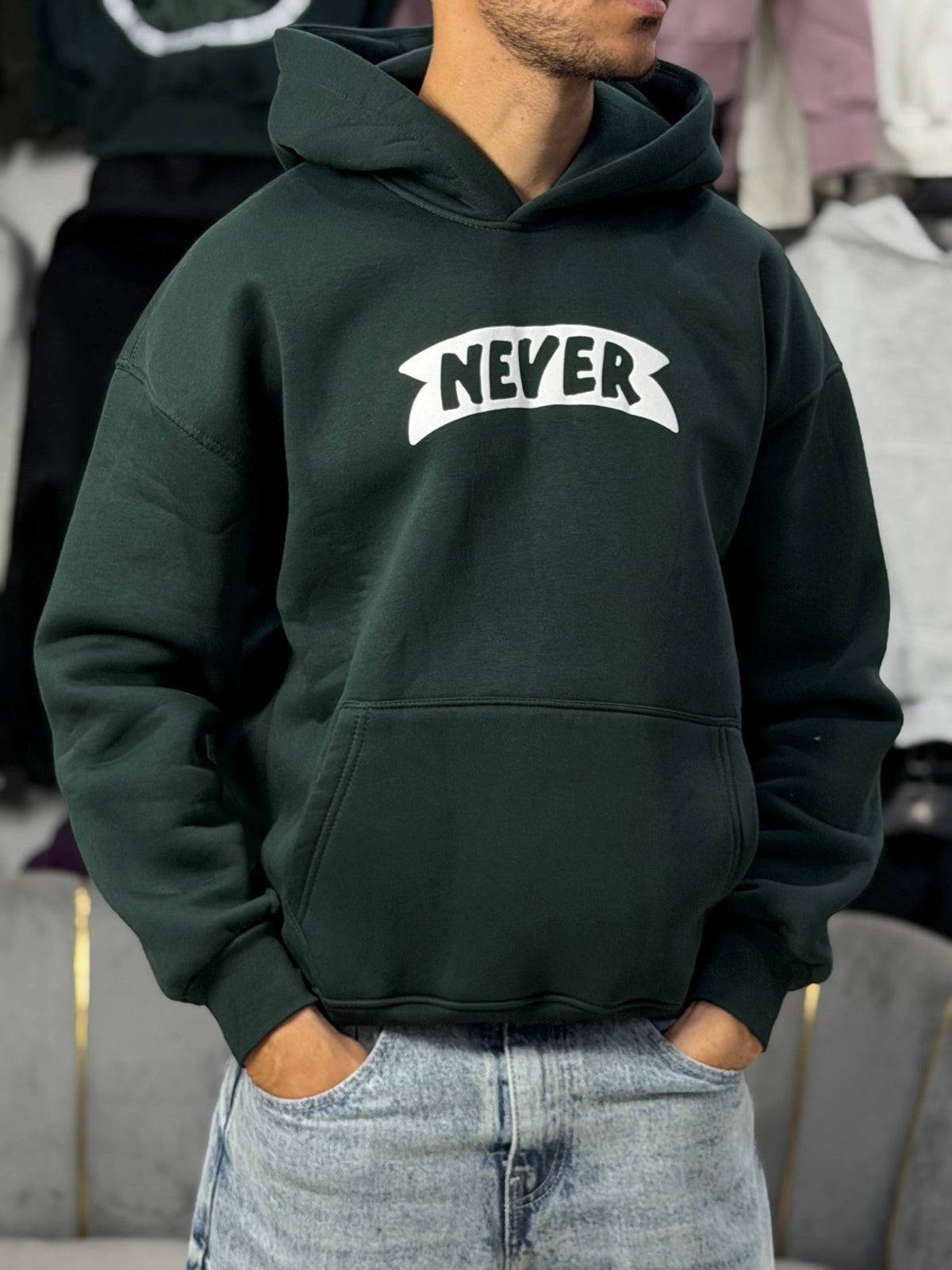 HOODIE NEVER SCP - GREEN