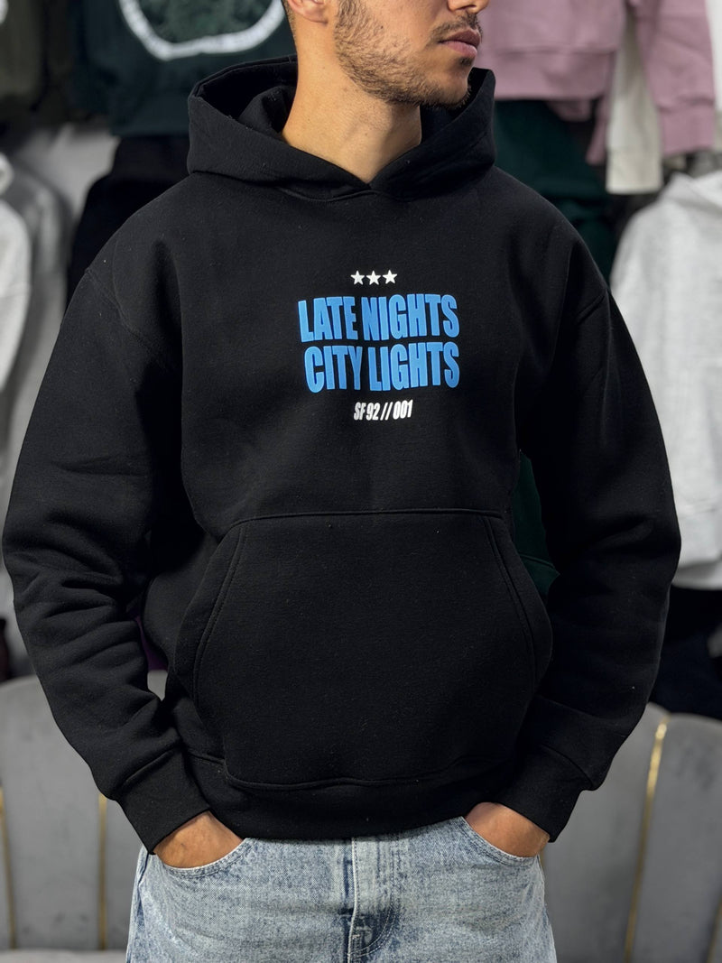 NEVER SLEEP HOODIE - BLACK