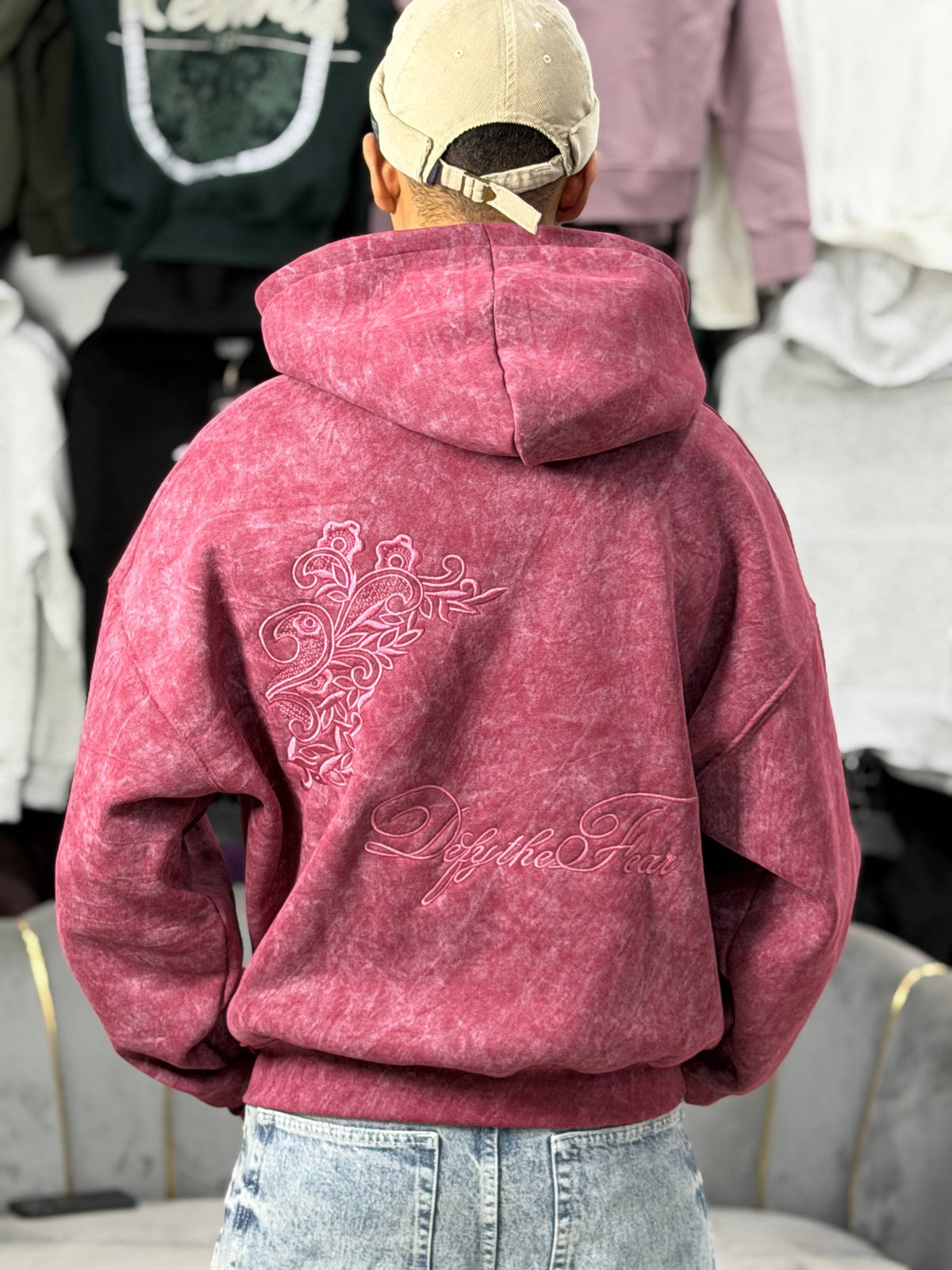 REBEL ZIPPER HOODIE - ROSE