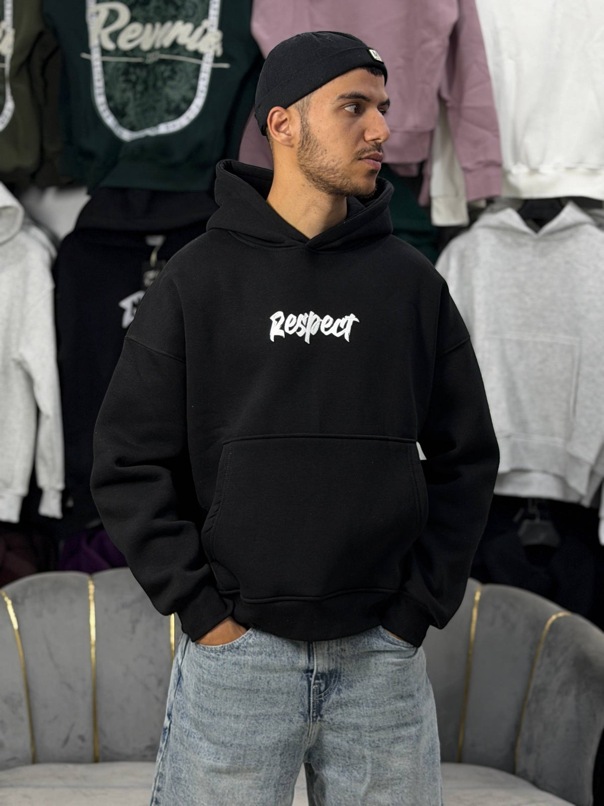 HOODIE RESPECT - BLACK