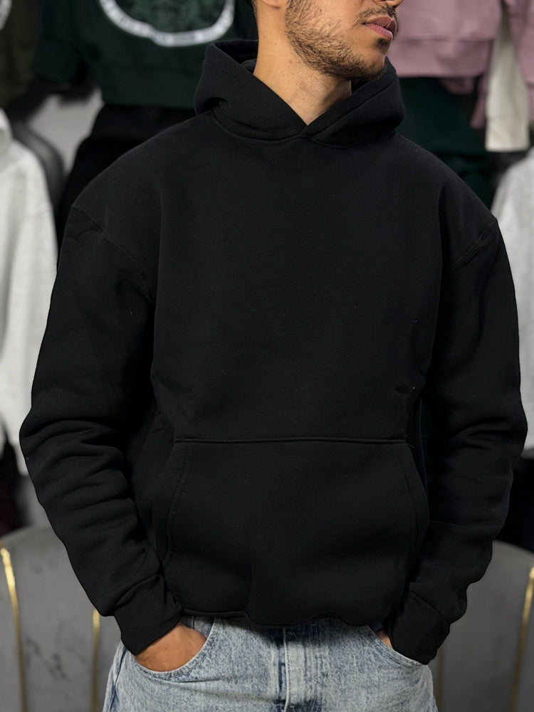 OVERSIZED BASIC HOODIE – BLACK