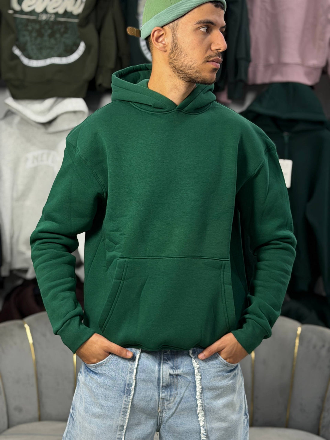OVERSIZED BASIC HOODIE – GREEN