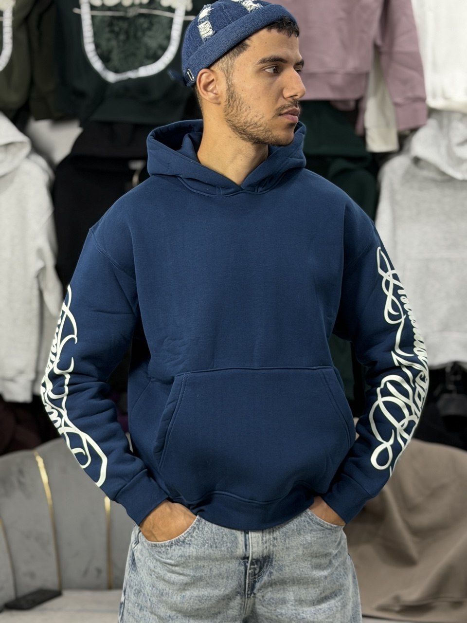 Hoodie Shadow Hands Blue