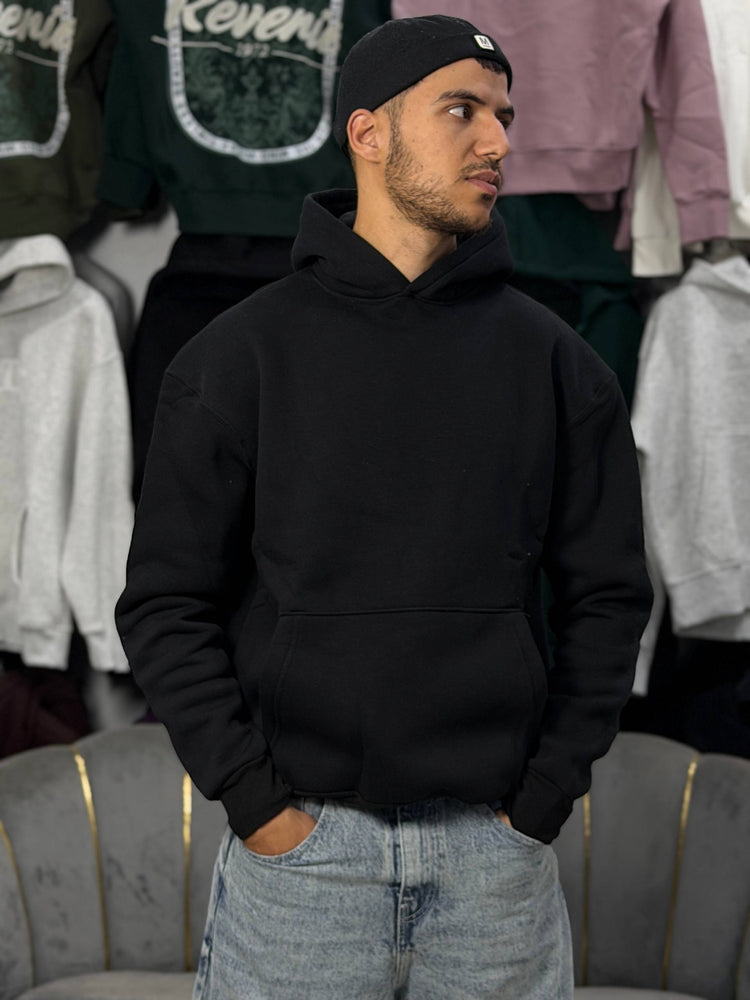 OVERSIZED BASIC HOODIE – BLACK