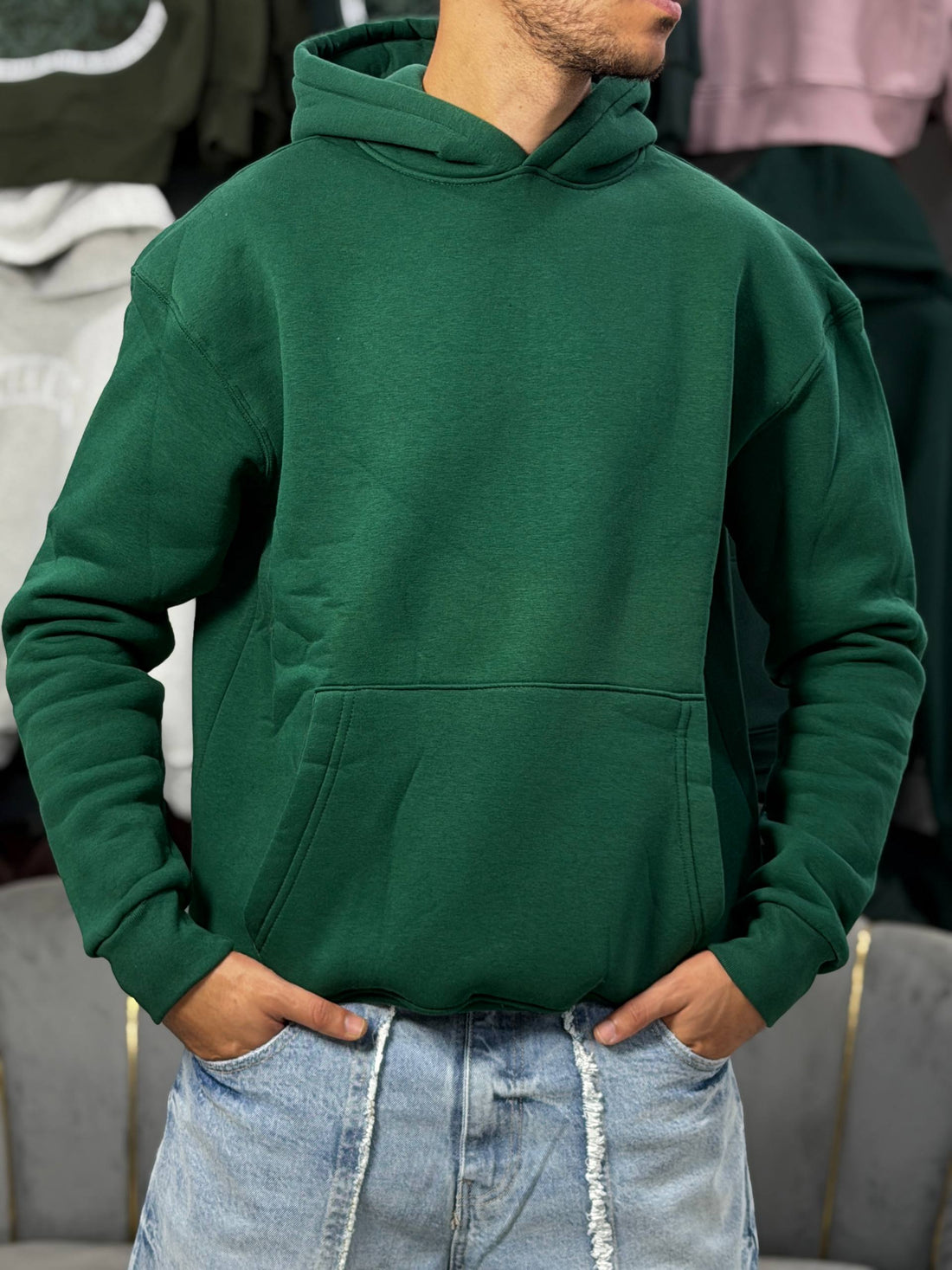 OVERSIZED BASIC HOODIE – GREEN