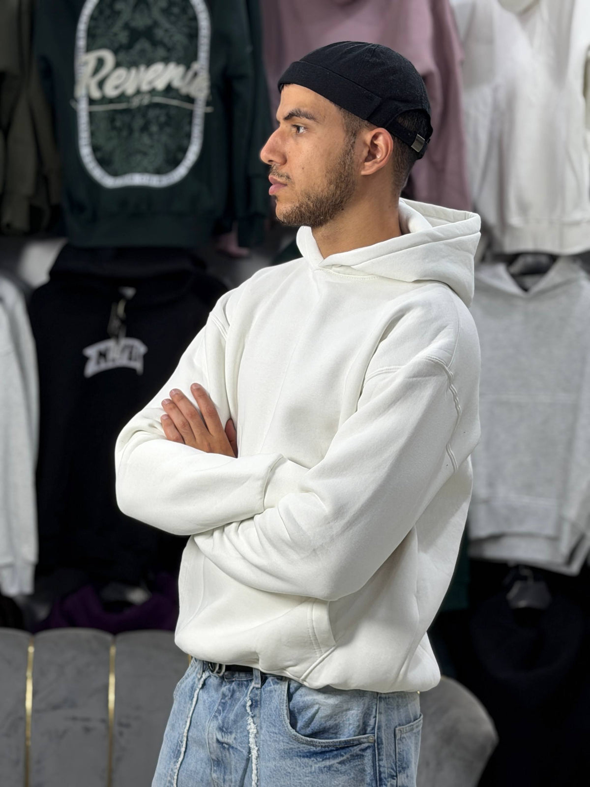OVERSIZED BASIC HOODIE – WHITE