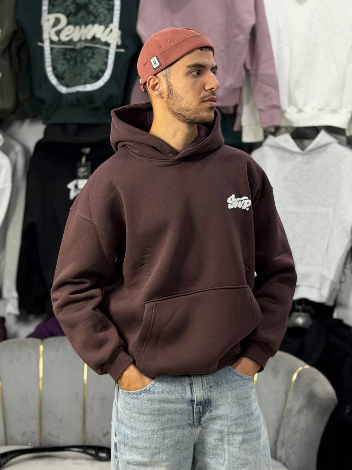 HOODIE STWD SMOKY - BROWN
