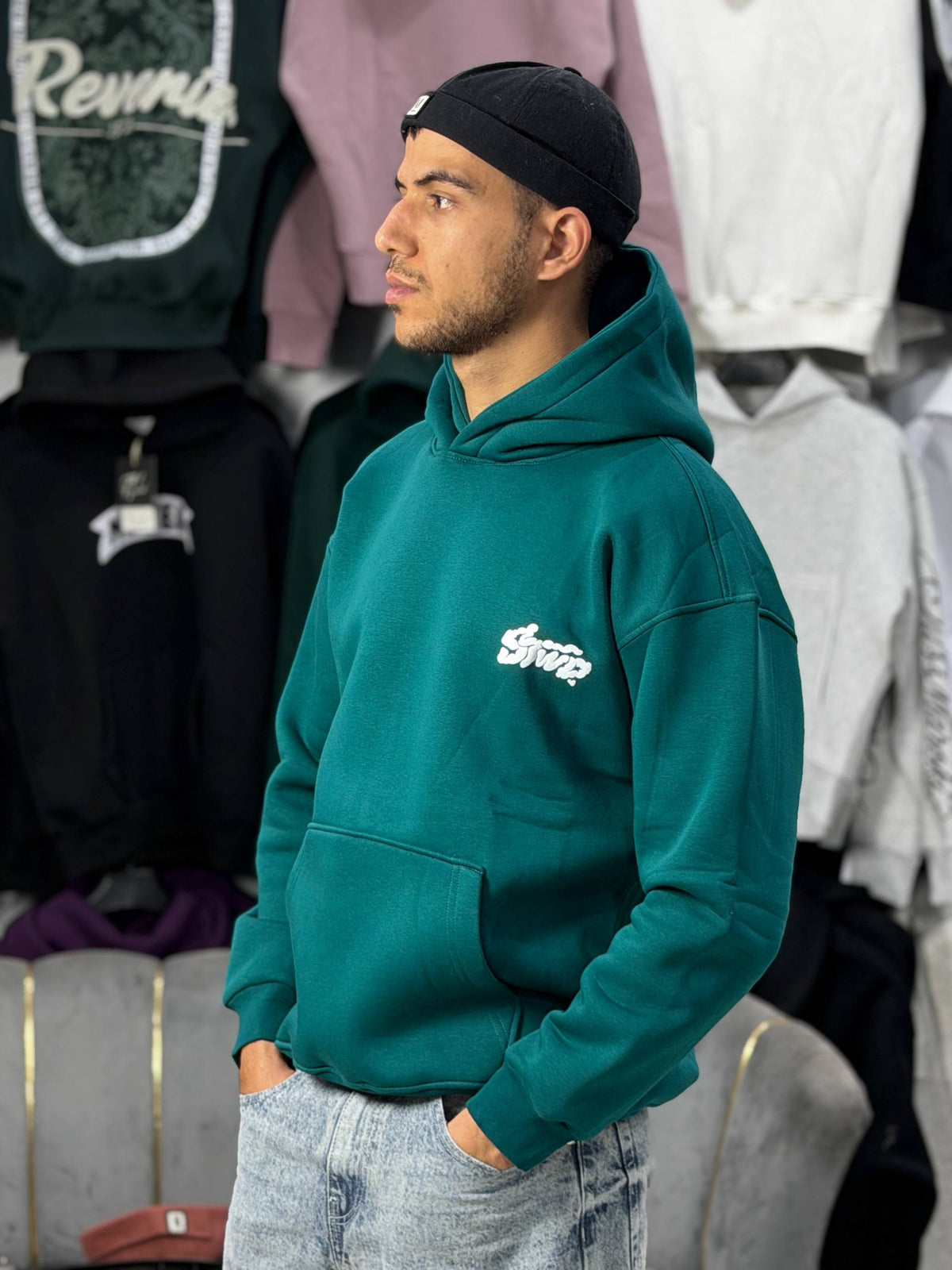 HOODIE STWD SMOKY - BLUE