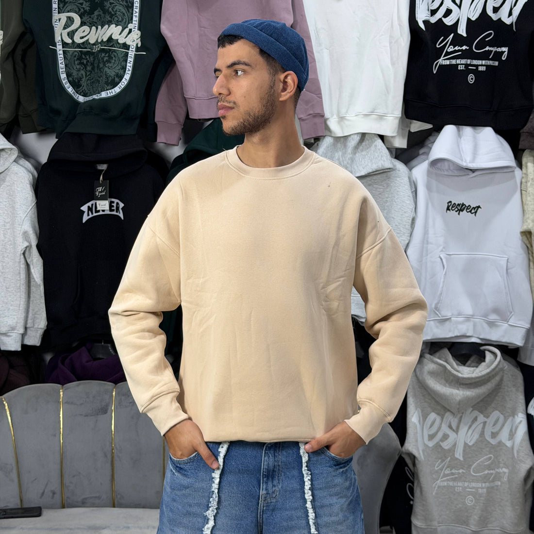 OVERSIZED SWEATSHIRT - BEIGE