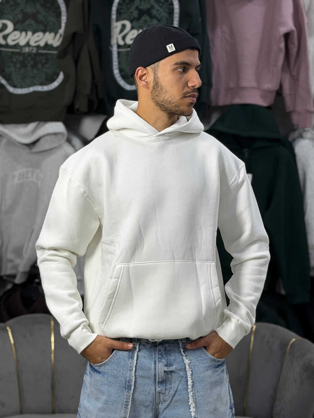 OVERSIZED BASIC HOODIE – WHITE